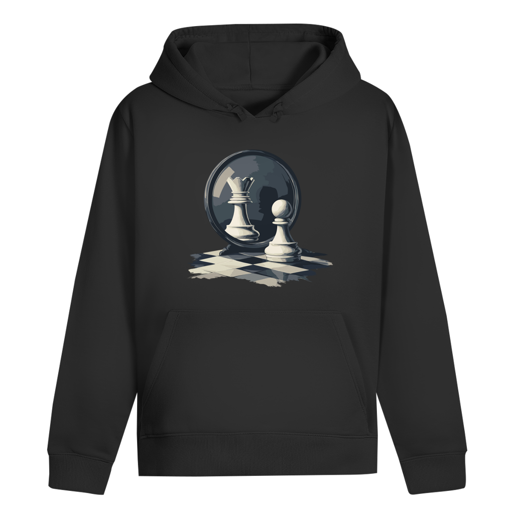 Spiegelzug – Schach Hoodie in Schwarz