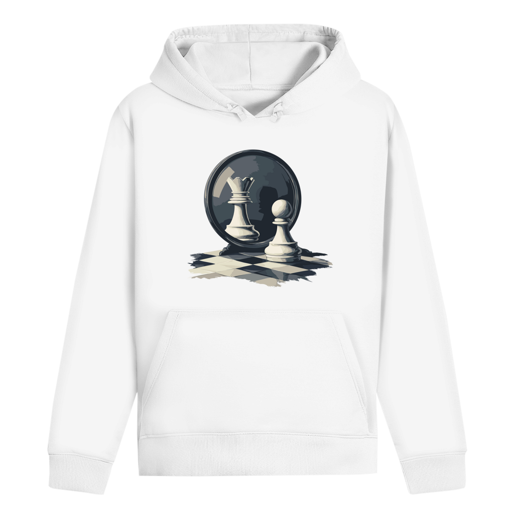 Spiegelzug – Schach Hoodie in Weiß