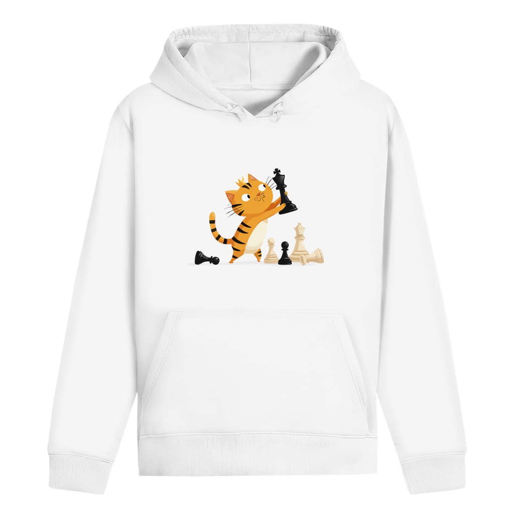 Spieltrieb – Schach Hoodie in Weiß