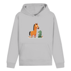 Springer oder Pferd – Schach Hoodie in Grau meliert