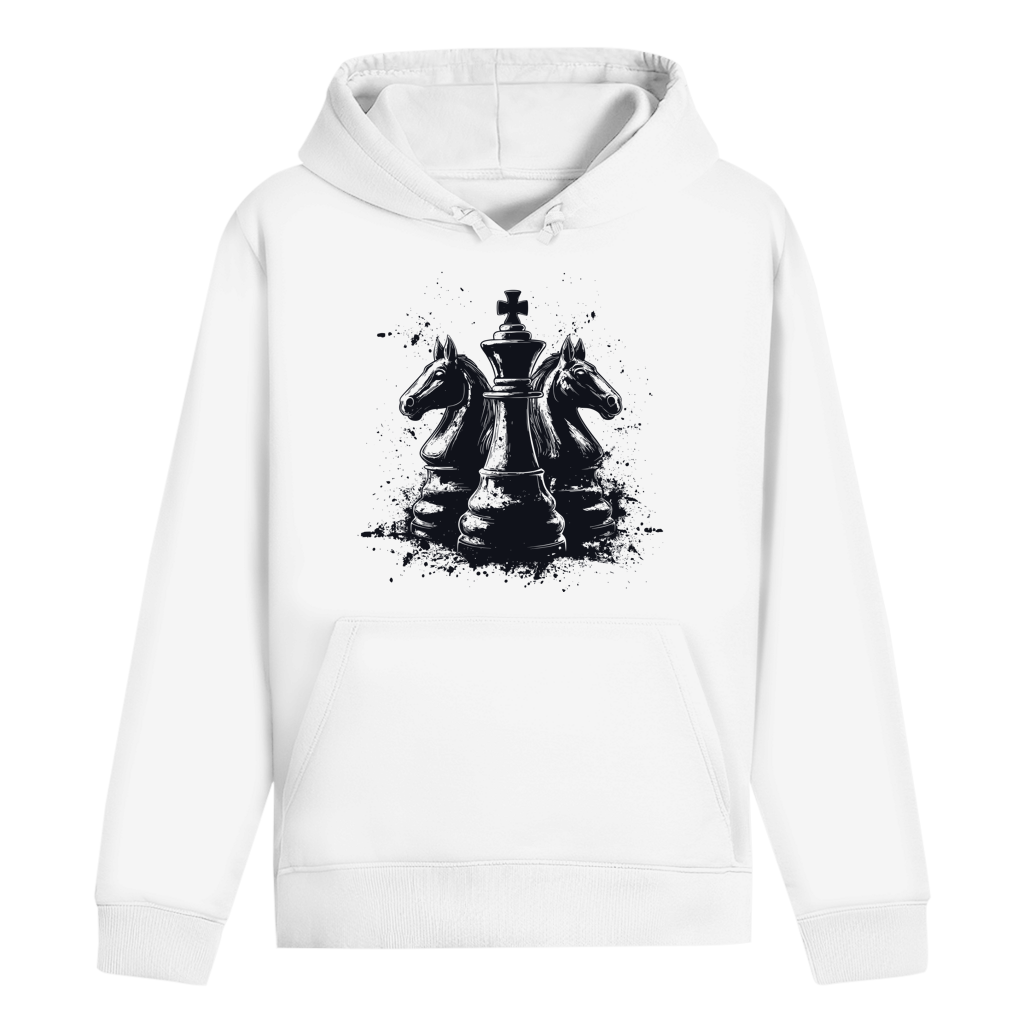 Springer Verteidigung – Schach Hoodie in Weiß