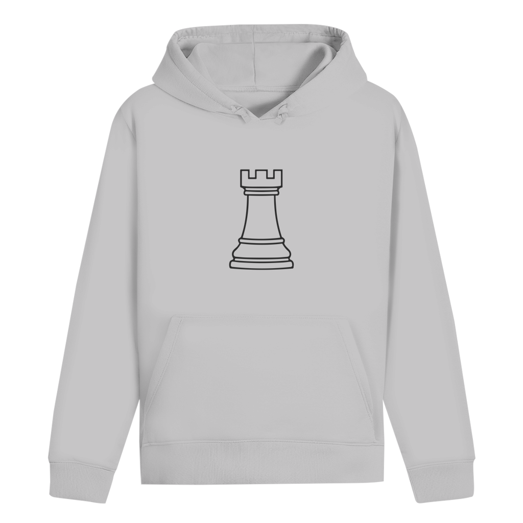 Turm Kontur – Schach Hoodie in Grau meliert