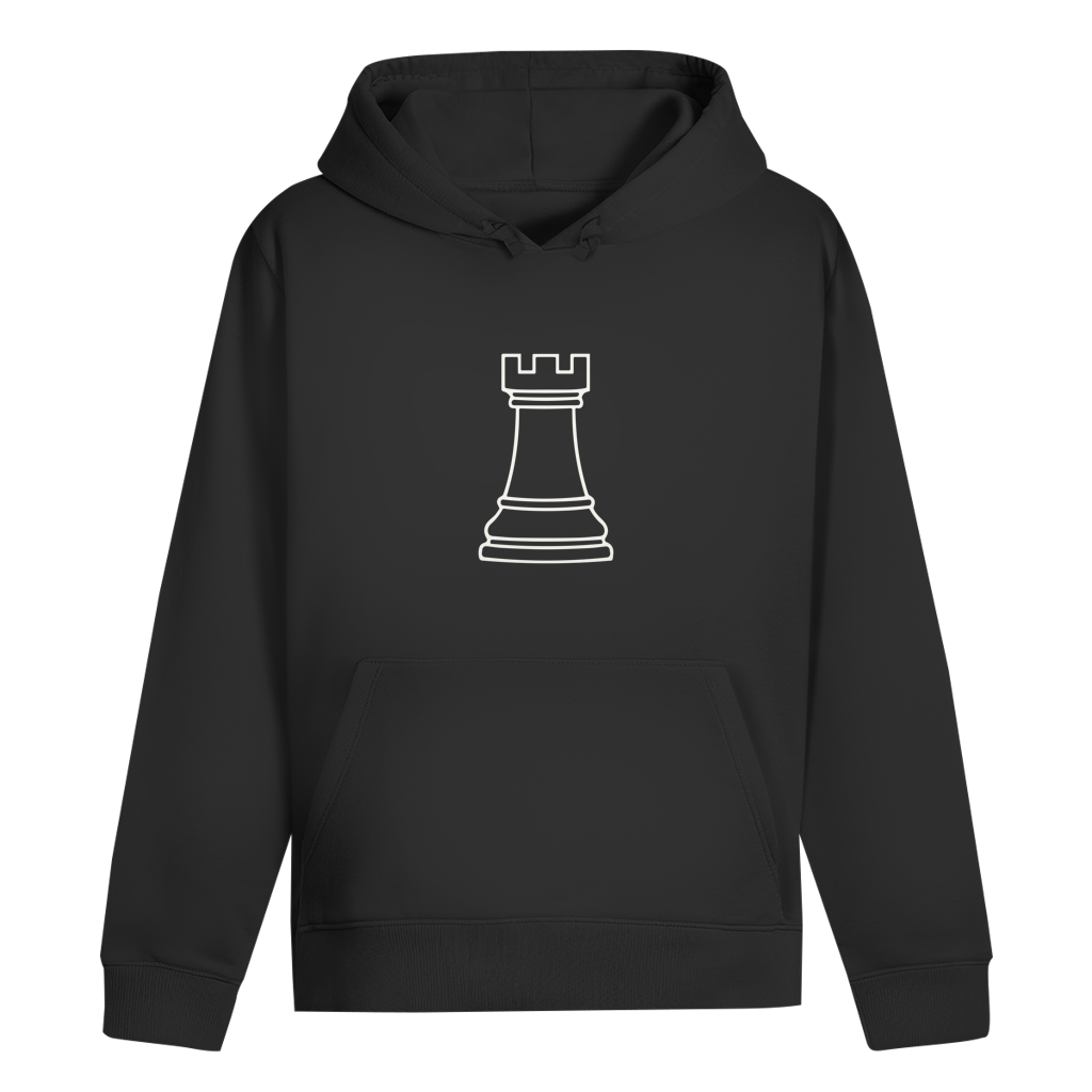 Turm Kontur – Schach Hoodie in Schwarz