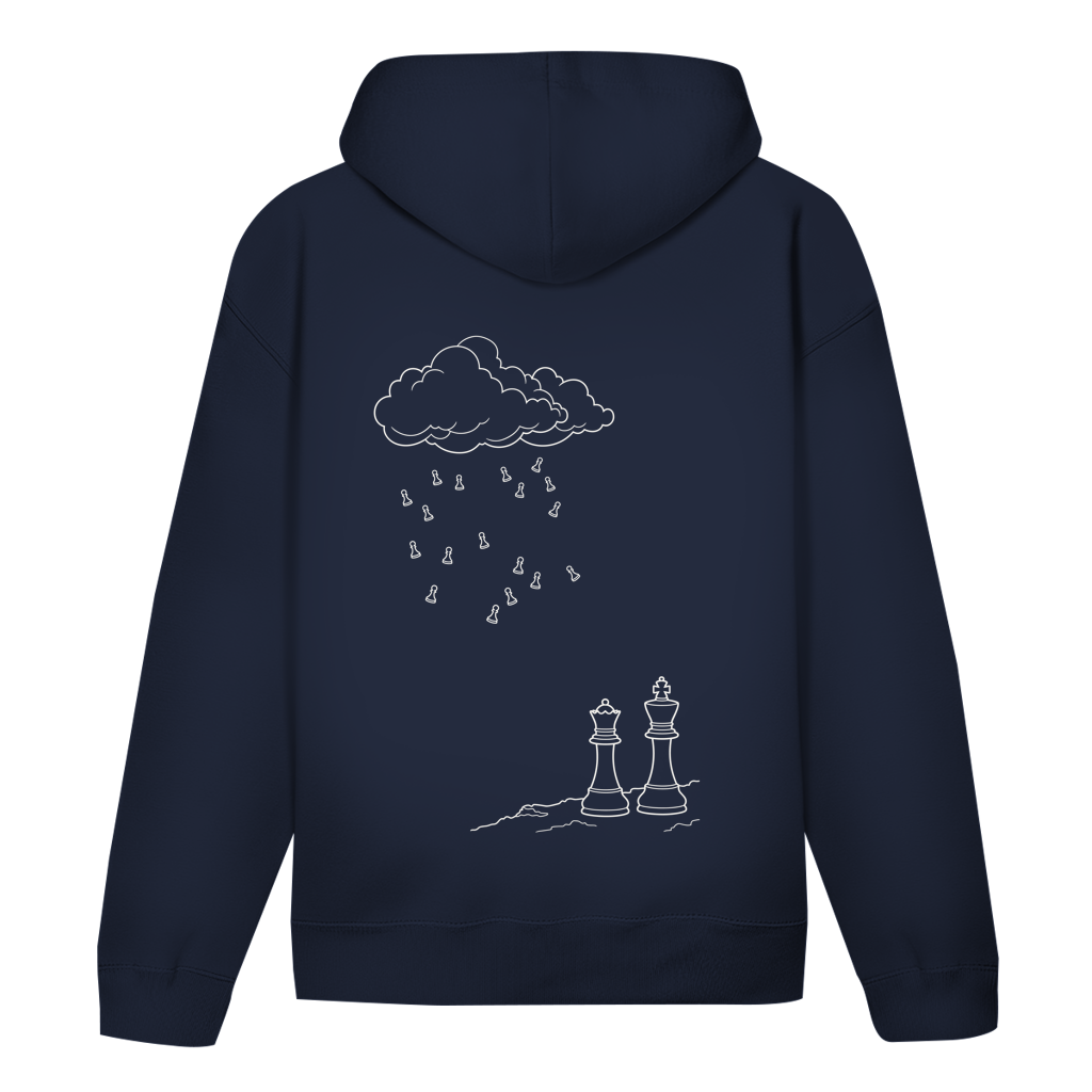 Wetterlage – Schach Hoodie in Dunkelblau (Rückseite)