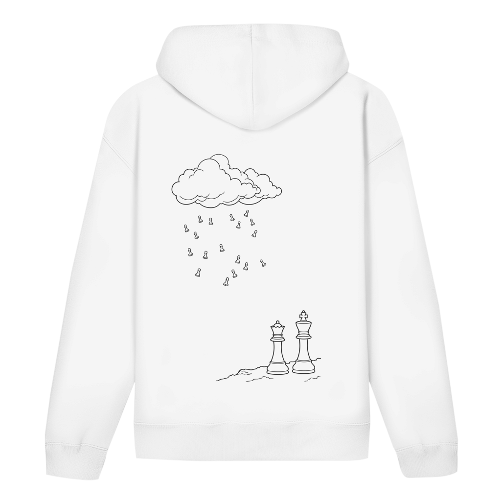 Wetterlage – Schach Hoodie in Weiß (Rückseite)