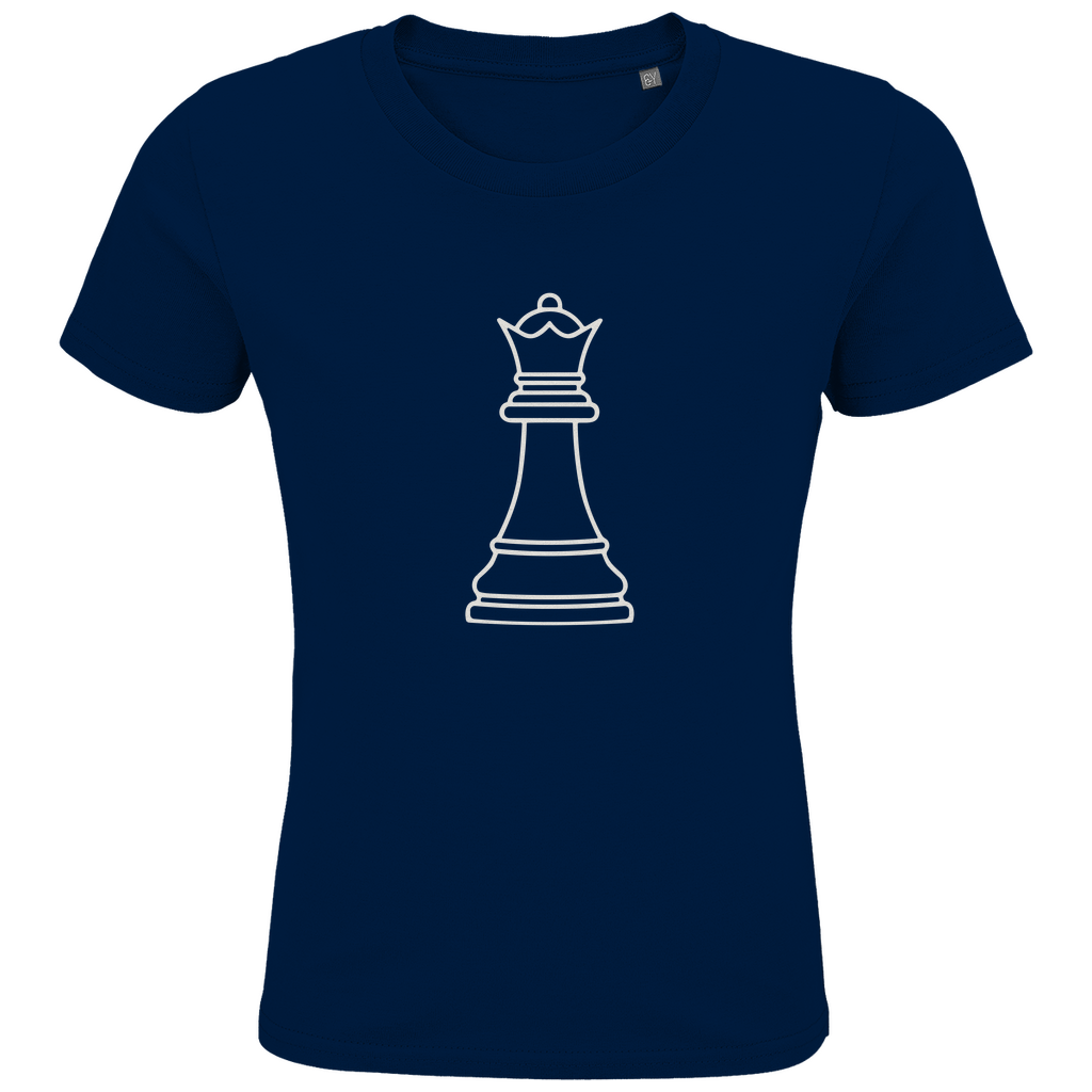 Dame Kontur – Schach Kinder T-Shirt in Navyblau