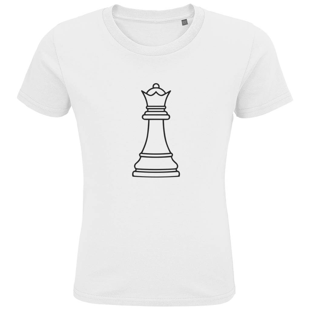 Dame Kontur – Schach Kinder T-Shirt in Weiß