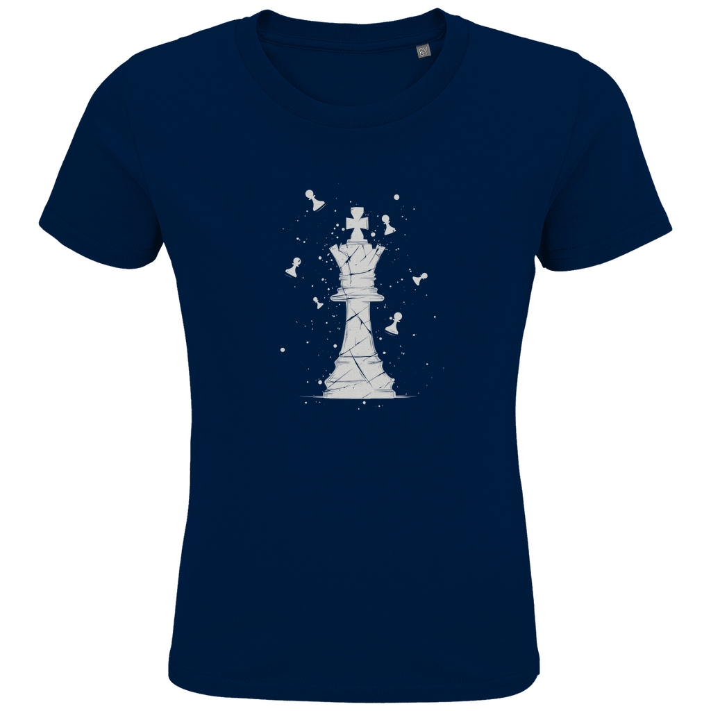 Die Stellung bröckelt (weiß) – Schach Kinder T-Shirt in Navyblau