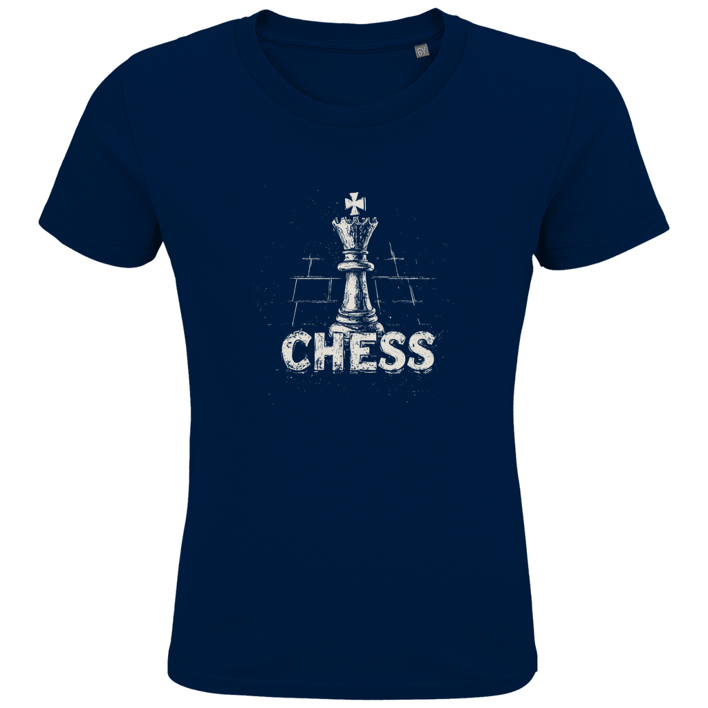 Schach & Kreide – Kinder T-Shirt in Navyblau
