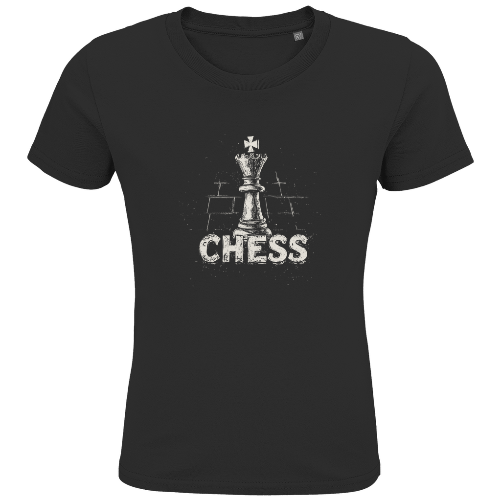 Schach & Kreide – Kinder T-Shirt in Schwarz