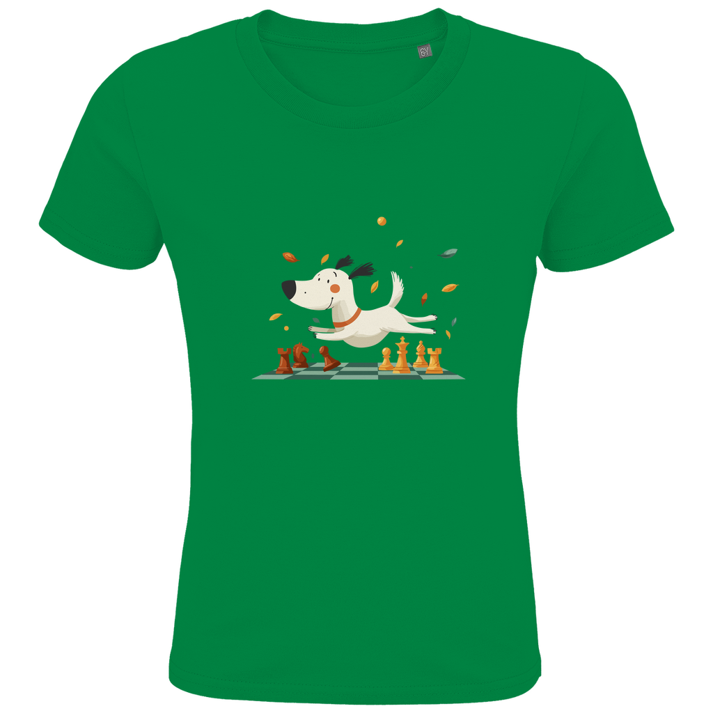 Schachhund – Kinder T-Shirt in Grün