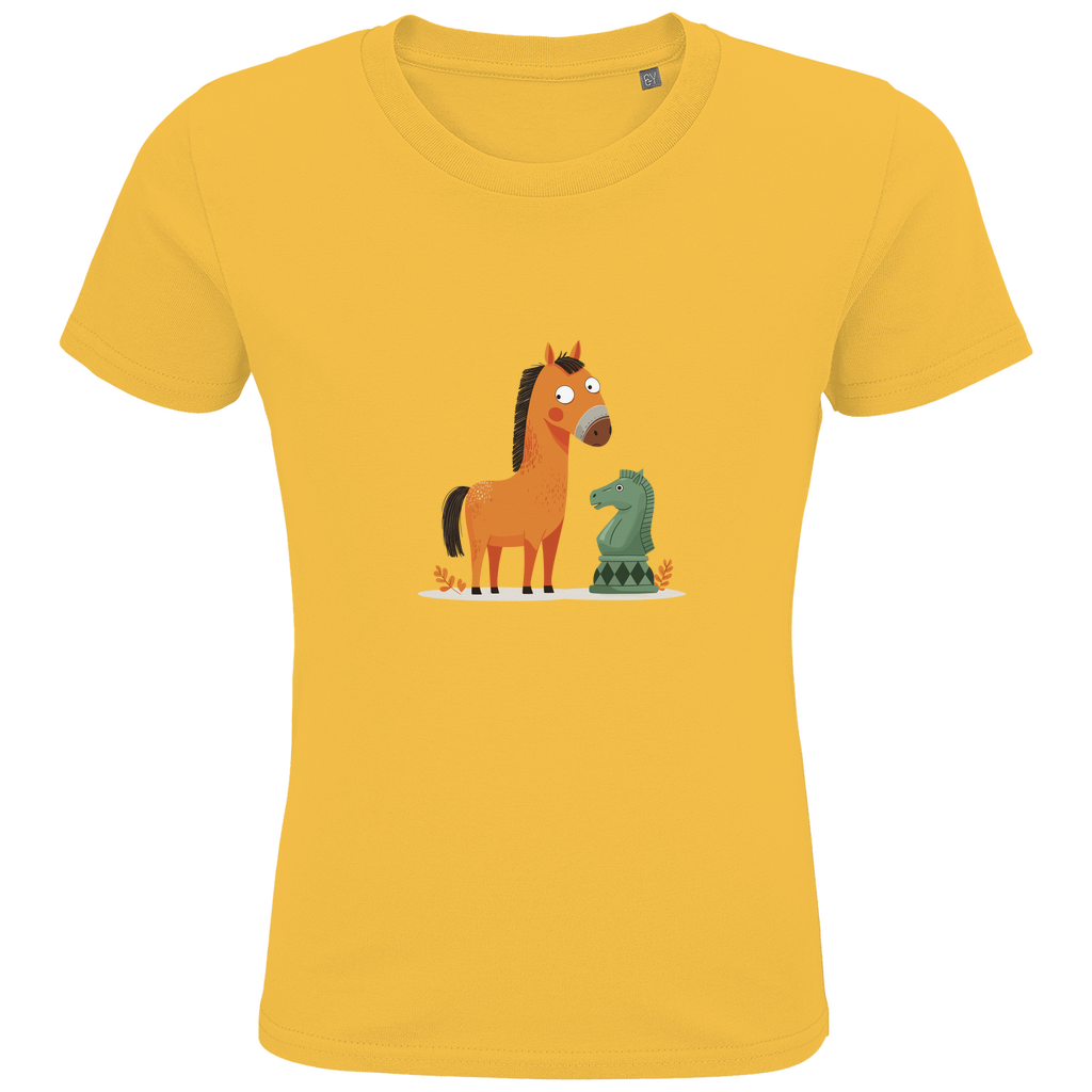 Springer oder Pferd – Schach Kinder T-Shirt in Orange