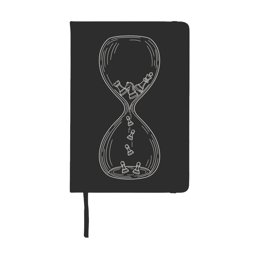 Sanduhr – Schach Notizbuch in Schwarz