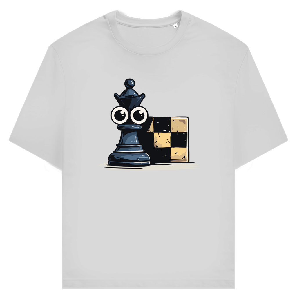 Alles im Blick – Schach T-Shirt in Grau meliert