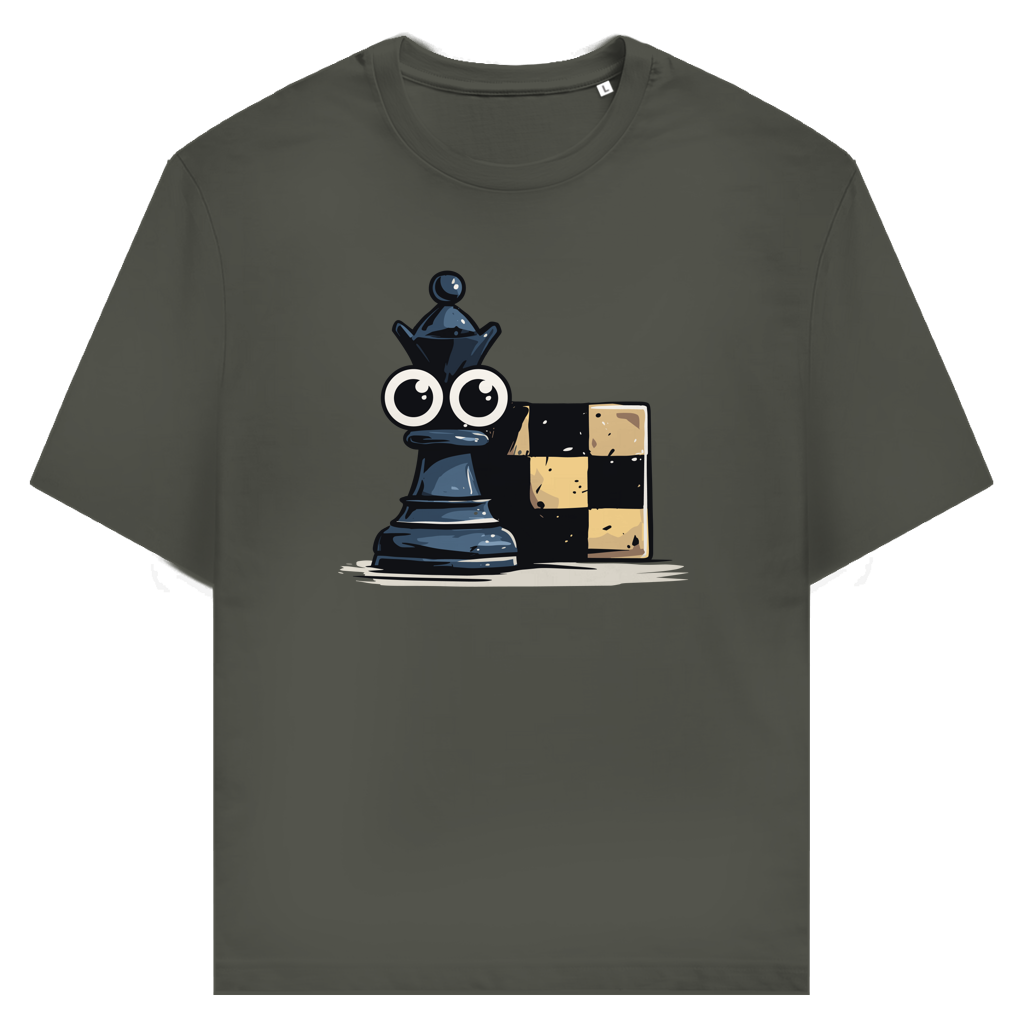Alles im Blick – Schach T-Shirt in Khaki