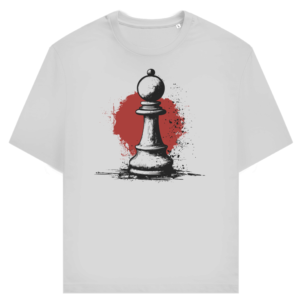 Bauer im Fokus – Schach T-Shirt in Grau meliert