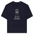 Dame Kontur – Schach T-Shirt in Dunkelblau