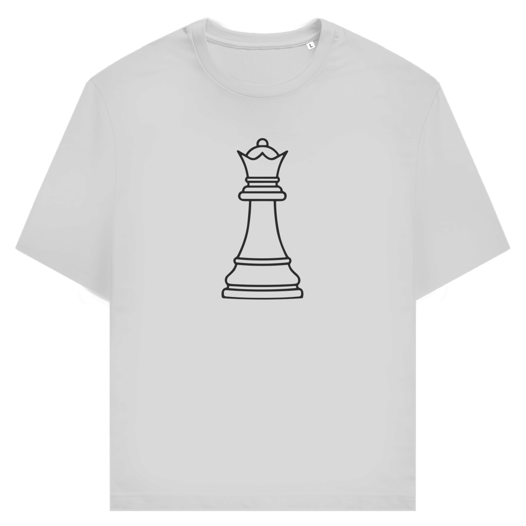 Dame Kontur – Schach T-Shirt in Grau meliert