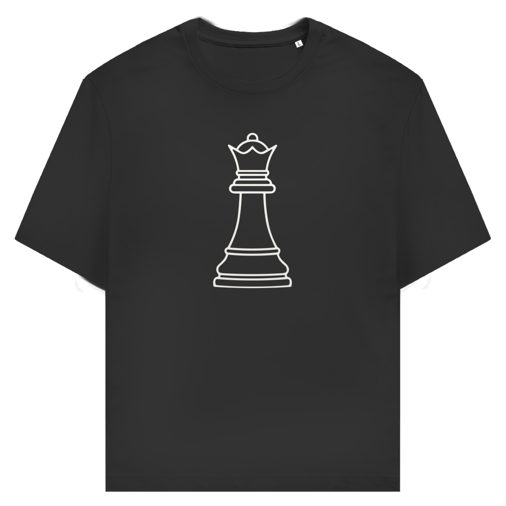 Dame Kontur – Schach T-Shirt in Schwarz