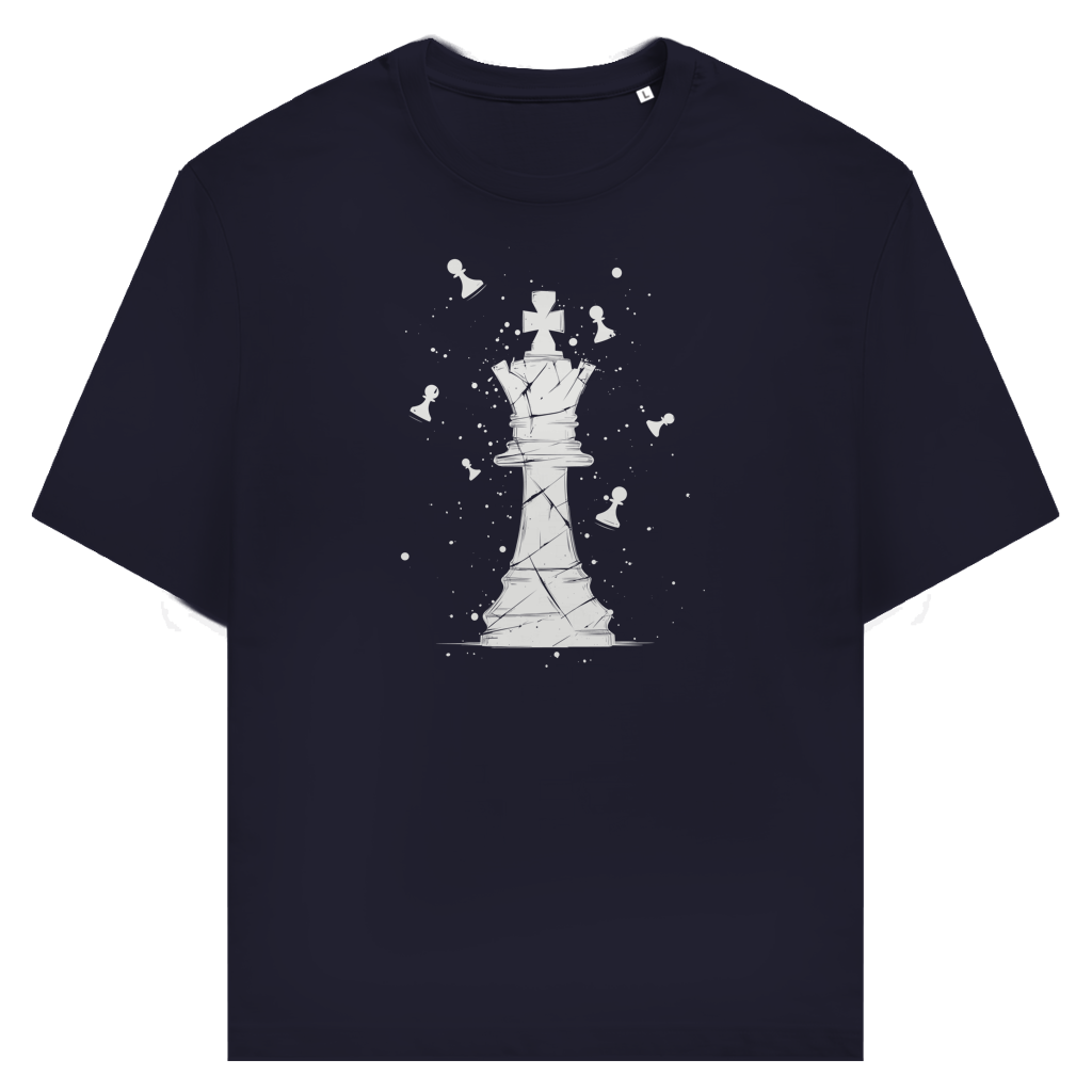 Die Stellung bröckelt – Schach T-Shirt in Dunkelblau