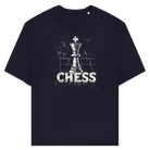 Schach & Kreide – T-Shirt in Dunkelblau