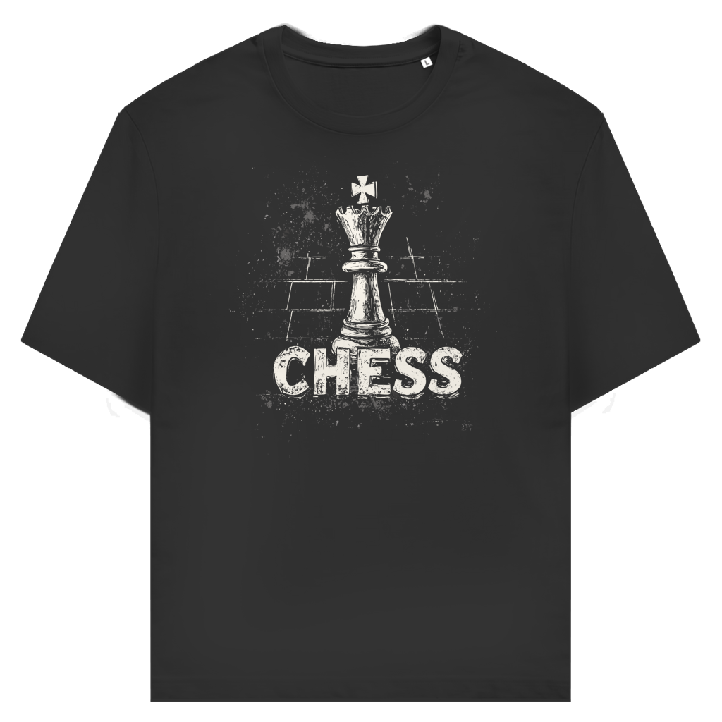 Schach & Kreide – T-Shirt in Schwarz