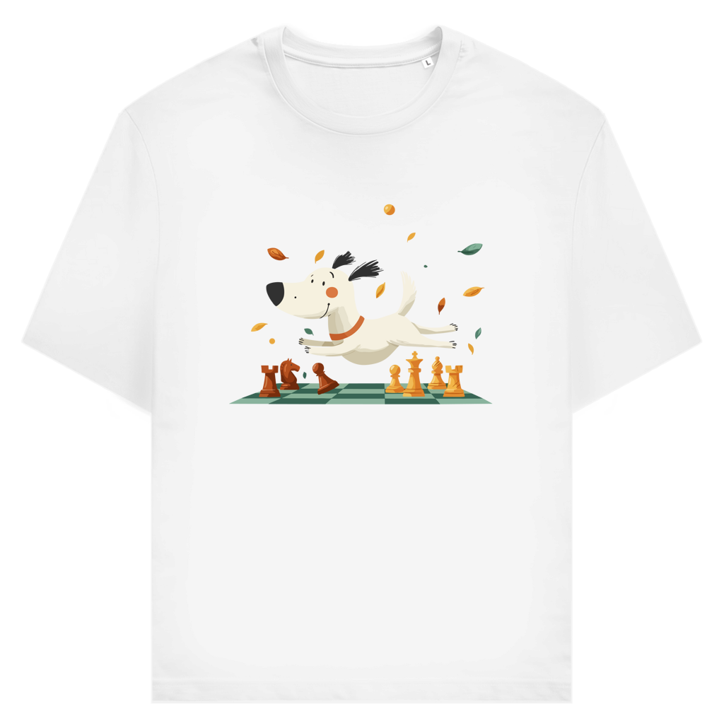 Schachhund – T-Shirt in Weiß