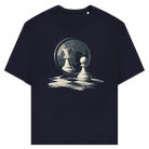 Spiegelzug – Schach T-Shirt in Dunkelblau