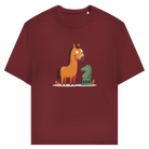 Springer oder Pferd – Schach T-Shirt in Burgunder