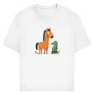 Springer oder Pferd – Schach T-Shirt in Weiß