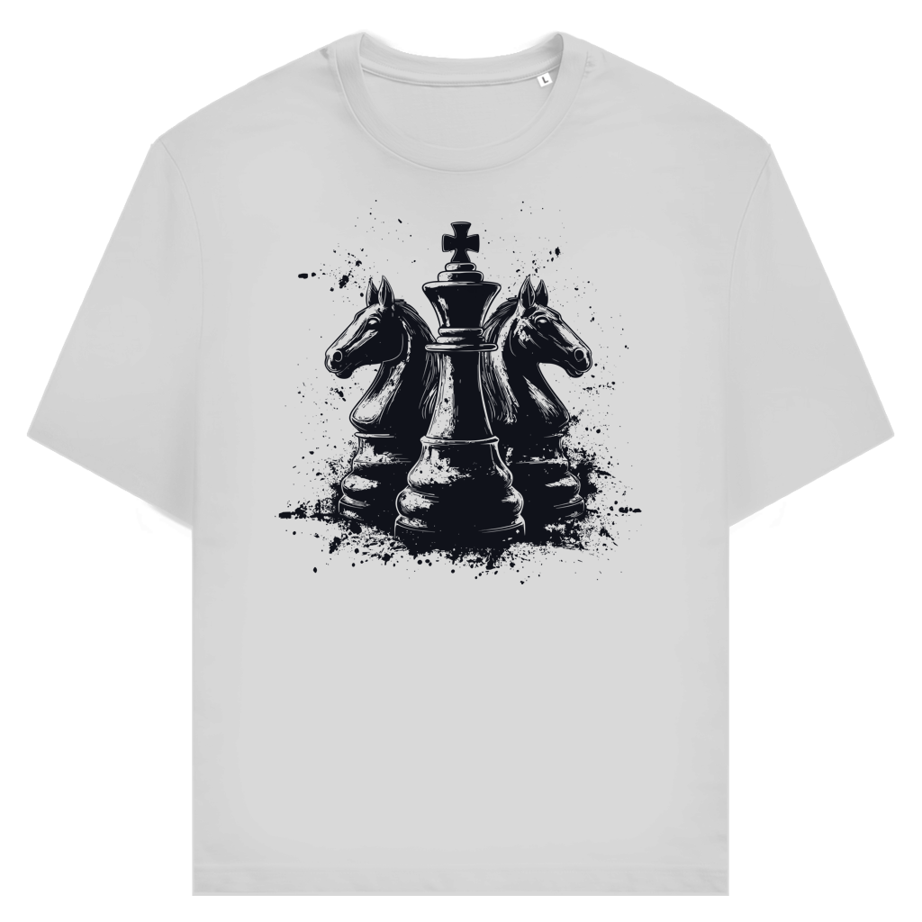 Springer Verteidigung – Schach T-Shirt in Grau meliert
