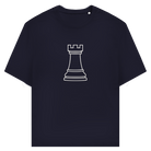 Turm Kontur – Schach T-Shirt in Dunkelblau