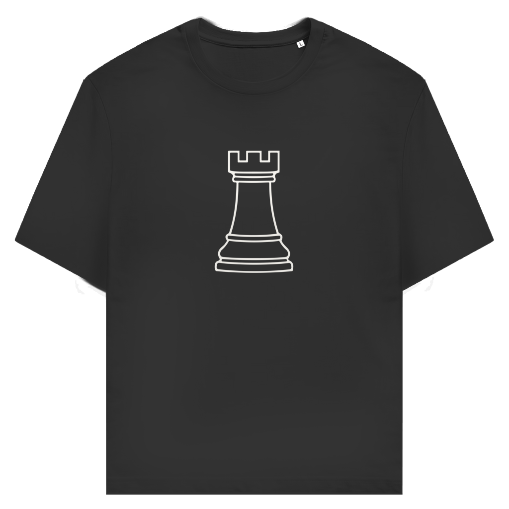 Turm Kontur – Schach T-Shirt in Schwarz