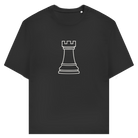 Turm Kontur – Schach T-Shirt in Schwarz