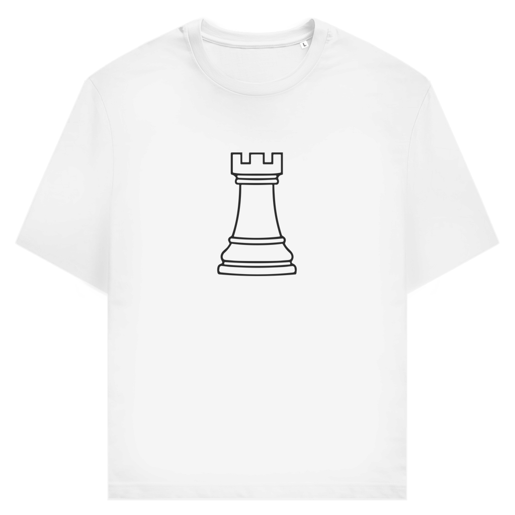 Turm Kontur – Schach T-Shirt in Weiß