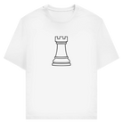 Turm Kontur – Schach T-Shirt in Weiß