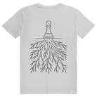 Verwurzelt – Schach T-Shirt in Grau meliert (Rückseite)