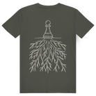 Verwurzelt – Schach T-Shirt in Khaki (Rückseite)