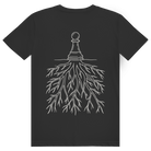 Verwurzelt – Schach T-Shirt in Schwarz (Rückseite)