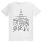 Verwurzelt – Schach T-Shirt in Weiß (Rückseite)