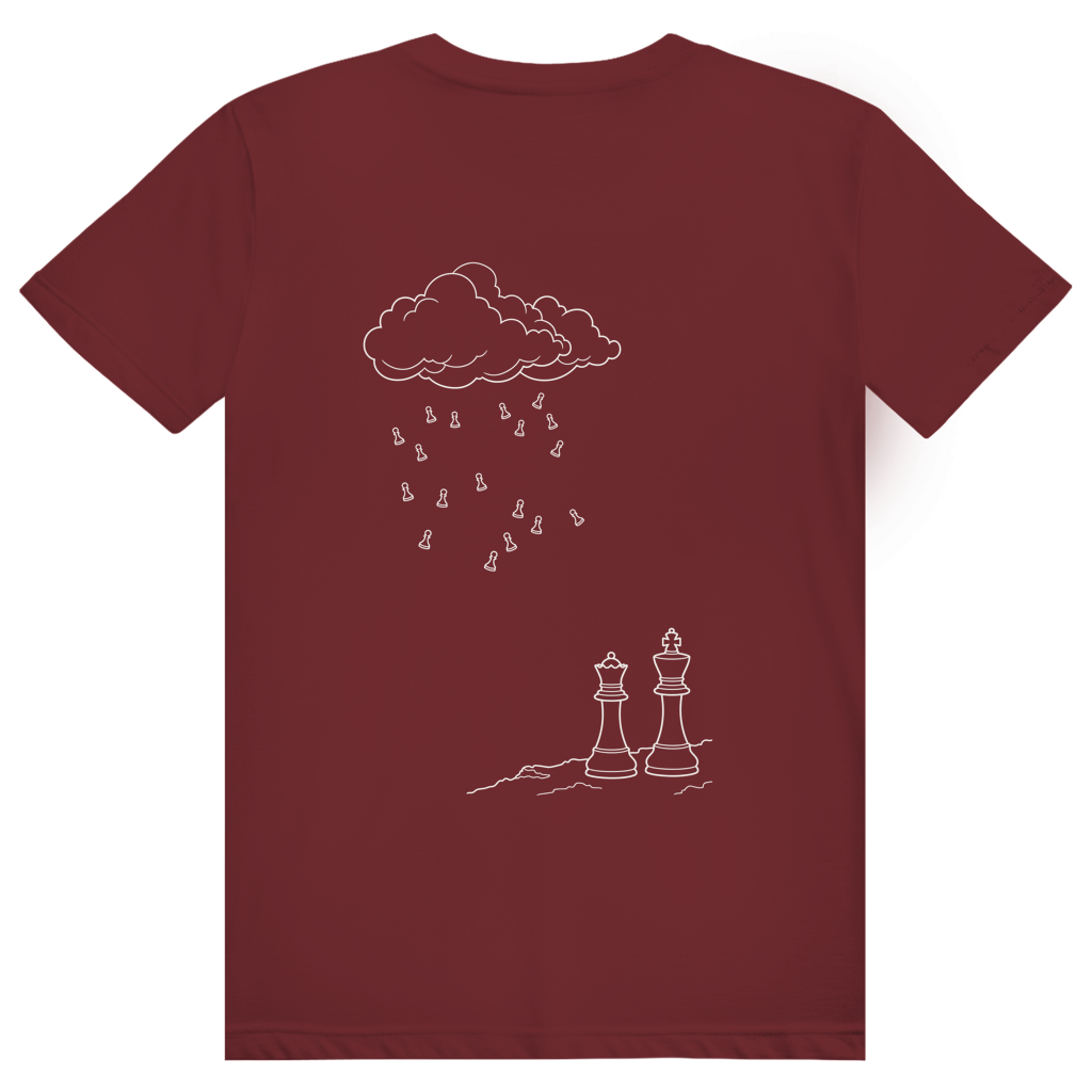 Wetterlage – Schach T-Shirt in Burgunder (Rückseite)