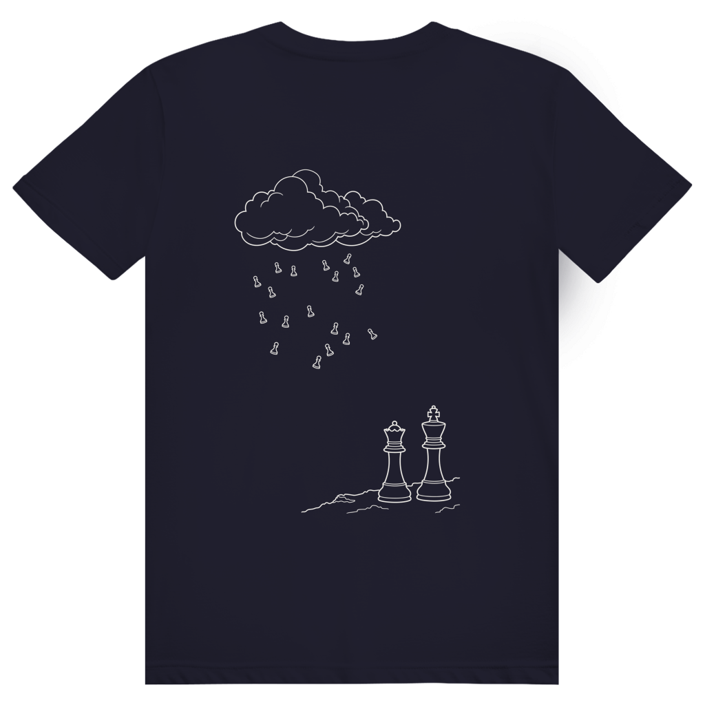 Wetterlage – Schach T-Shirt in Dunkelblau (Rückseite)