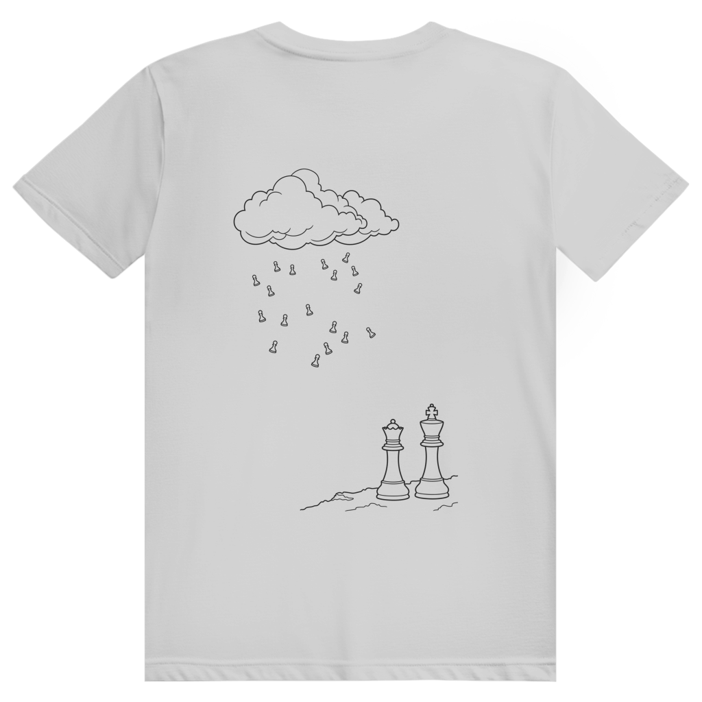 Wetterlage – Schach T-Shirt in Grau meliert (Rückseite)