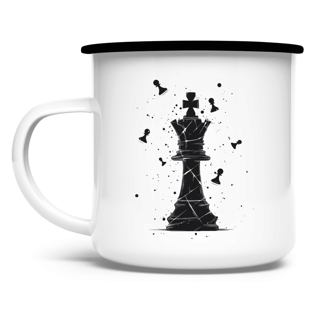 Die Stellung bröckelt (schwarz) – Schach Tasse in Weiß