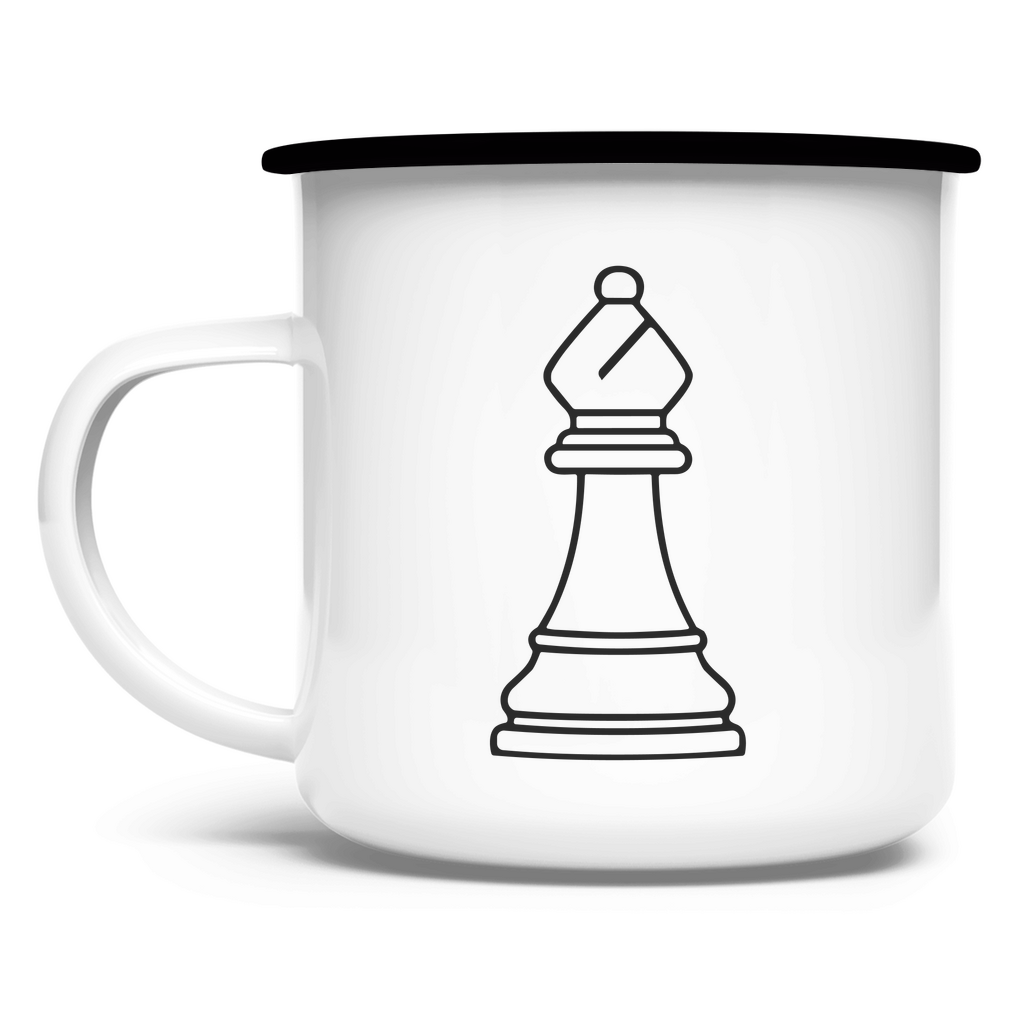 Läufer Kontur – Schach Tasse in Weiß