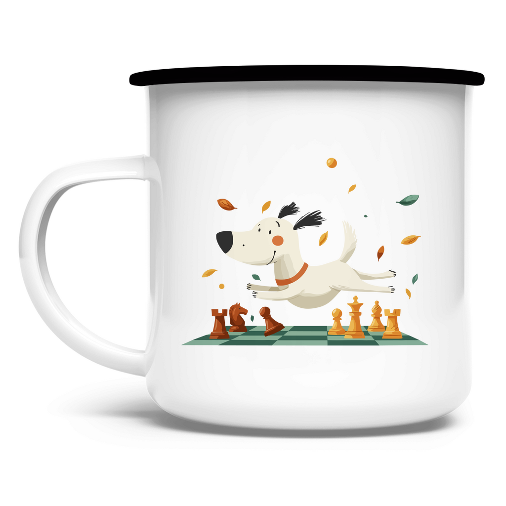 Schachhund – Tasse in Weiß