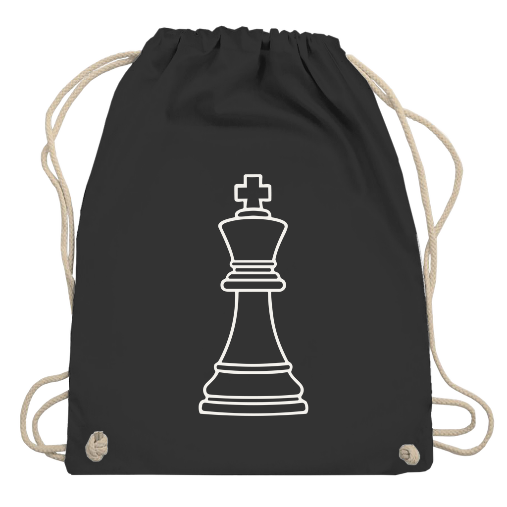 König Kontur – Schach Turnbeutel in Schwarz