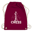 Schach & Kreide – Turnbeutel in Burgunder