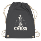 Schach & Kreide – Turnbeutel in Dunkelgrau