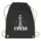 Schach & Kreide – Turnbeutel in Schwarz